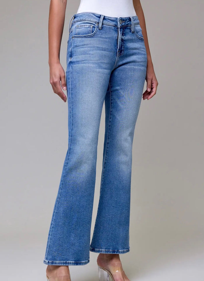 Medium Wash Clean Stretch Mid Rise Bootcut