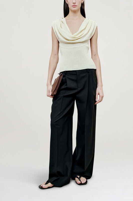 Meeka Cowl Neck Tank - Vanilla