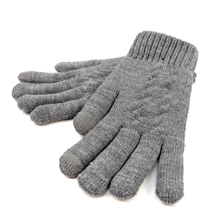 Mens Knitted Gloves - Grey