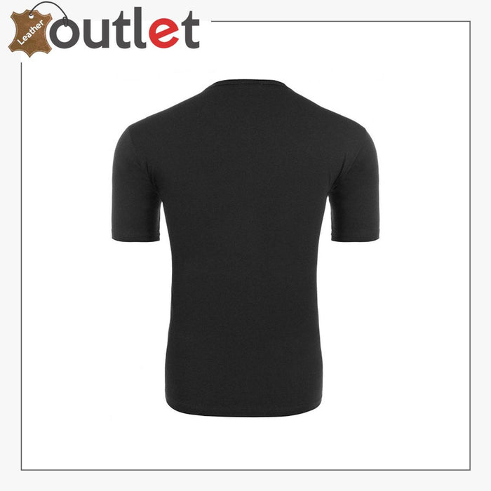 Men's Leather Like Short Sleeve T-shirt - Leather Outlet