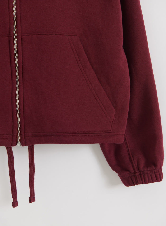 Merlot Varsity Sweat Zip Hood