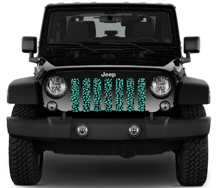 Mint Leopard Print Grille Insert