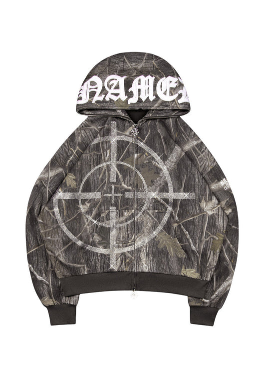 MISSION RHINESTONE ZIP HOODIE TREE CAMO