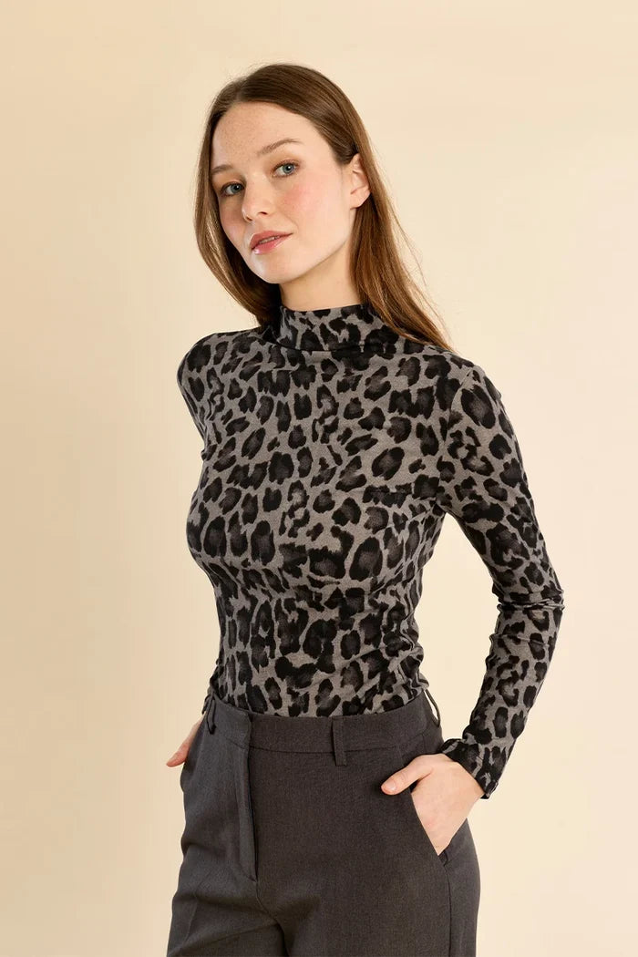 Molly Bracken Grey Leopard Top