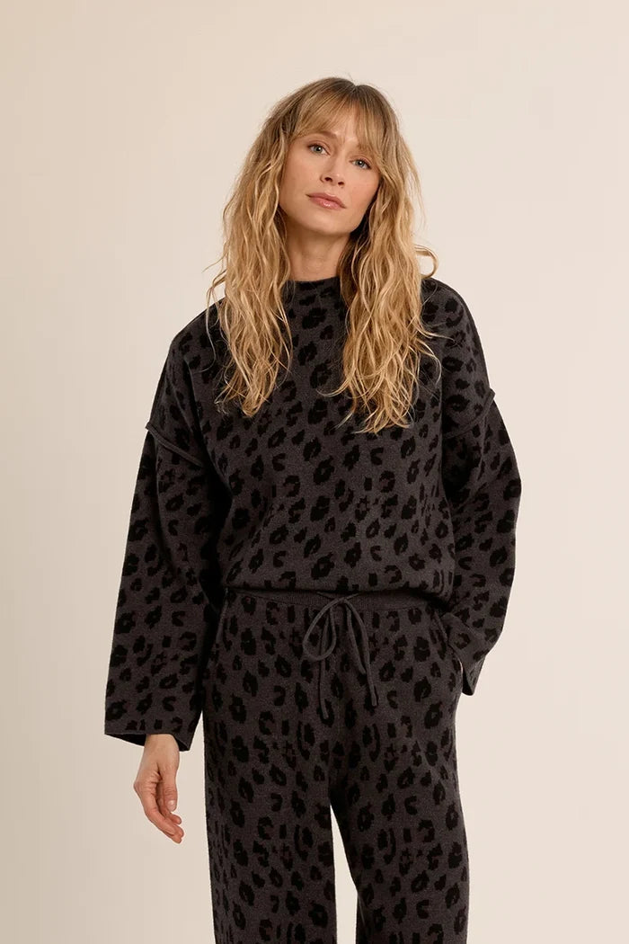 Molly Bracken Leopard Knit Sweater