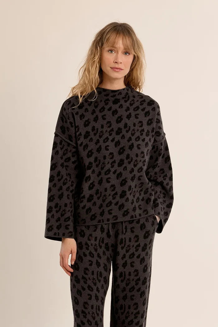 Molly Bracken Leopard Knit Sweater