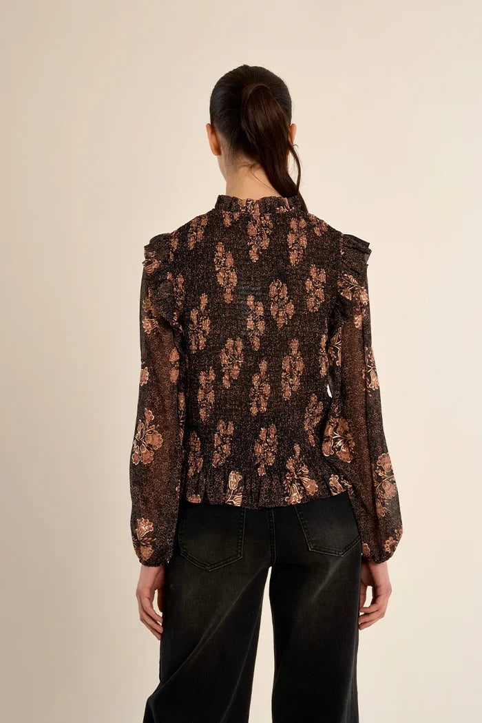 Molly Bracken Printed Ruched Blouse