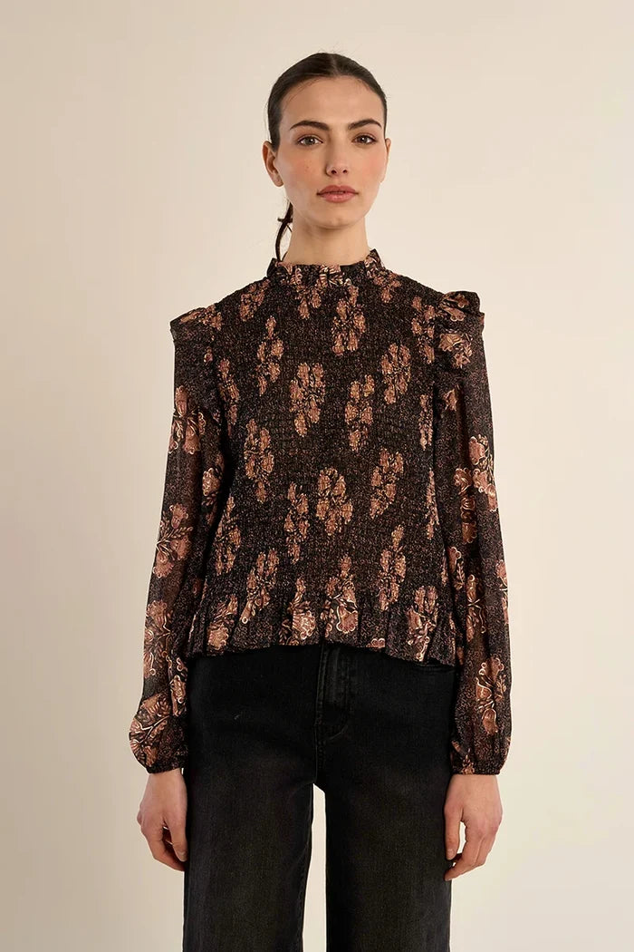Molly Bracken Printed Ruched Blouse