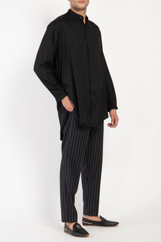 Mounir Cotton Black Shirt