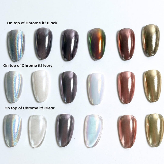 NTT-CB Chrome It! Black Non-Wipe Gel Top Coat Gel Nail Thoughts