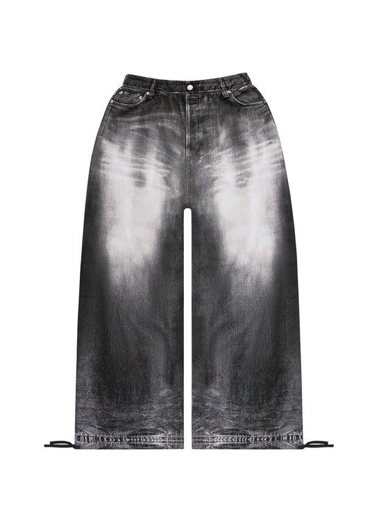 OFF GRID DENIM EFFECT OVERSIZED SWEATPANTS WASHED BLACK