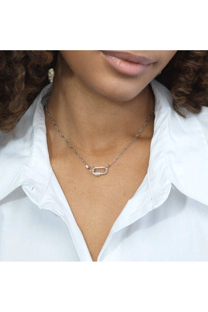 Old World Chain in Silver - 14k Yellow Gold Loops