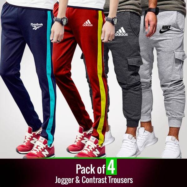 Pack of 4 Contrast Trousers - Dubai Offers Today