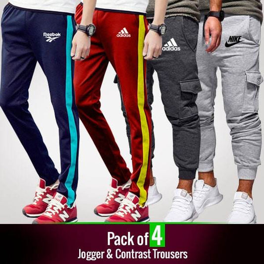 Pack of 4 Contrast Trousers - Dubai Offers Today