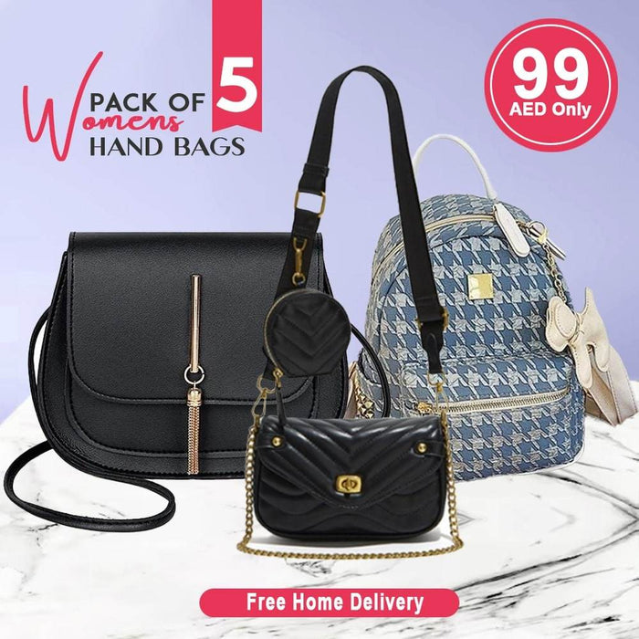 PACK OF 5 WOMENS HAND-BAGS - Dubai Offers Today