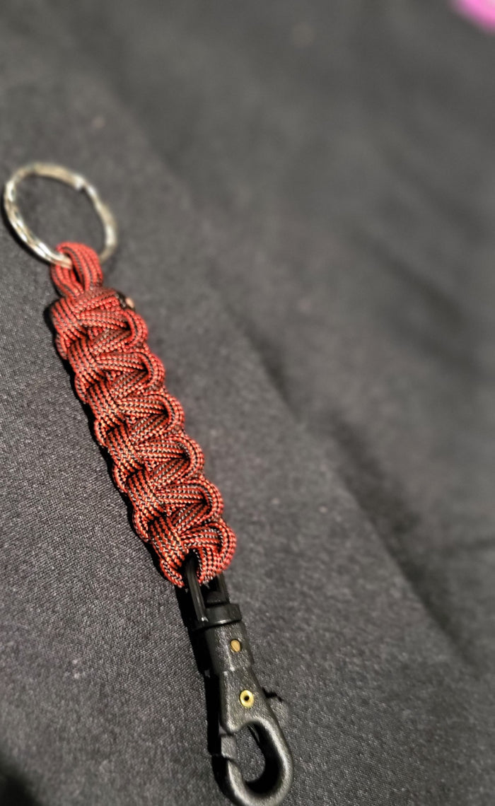 Paracord Key Chain- Solid Red & Black