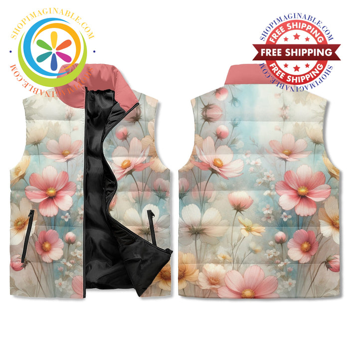 Pastel Garden Puffer Vest M