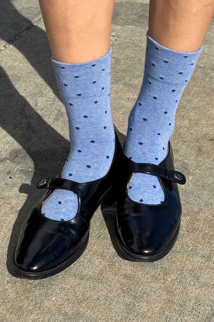 Patterned Sneaker Socks - Polka Dot Cream/Red