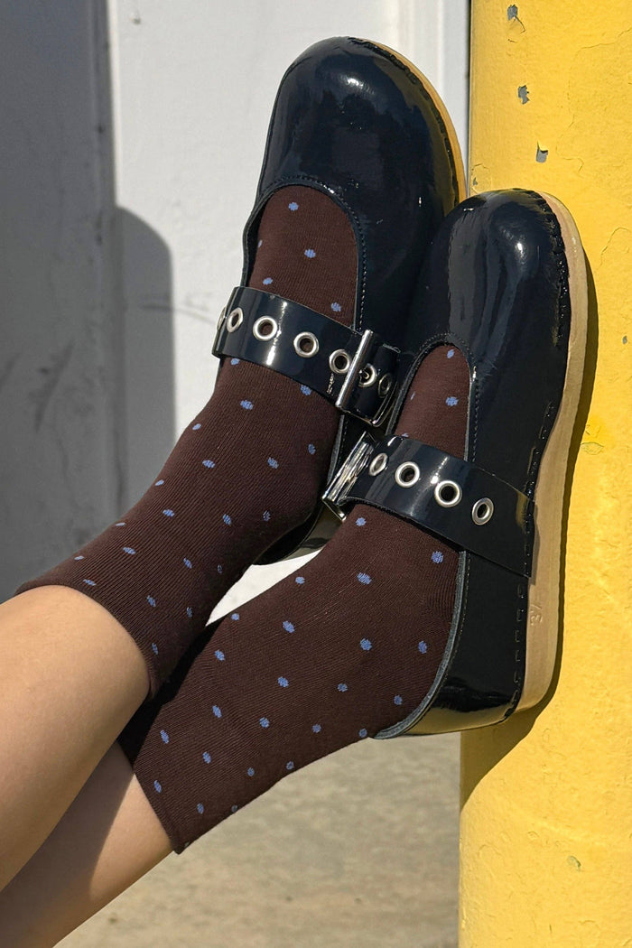 Patterned Sneaker Socks - Polka Dot Cream/Red
