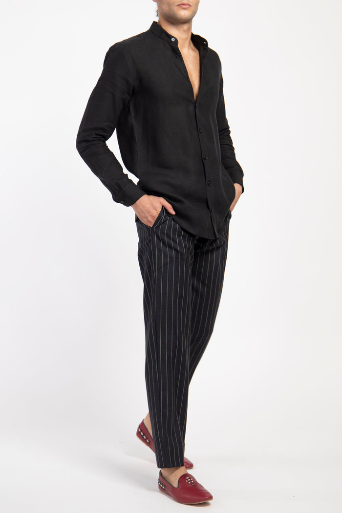 Philippe Linen Black Shirt