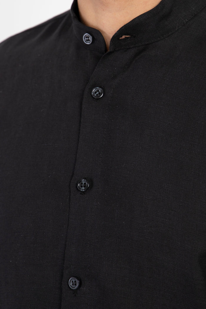 Philippe Linen Black Shirt
