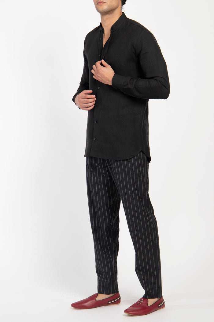 Philippe Linen Black Shirt