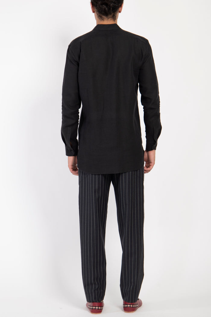 Philippe Linen Black Shirt