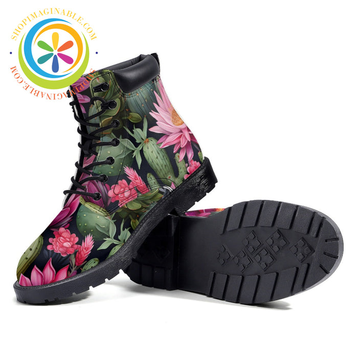 Pink Cactus - Leather Martin Boots