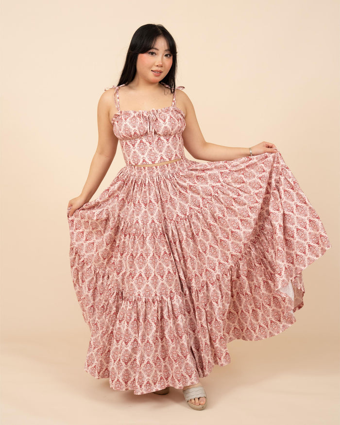 Pink Damask Mushroom Top