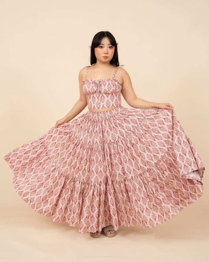 Pink Damask Mushroom Top