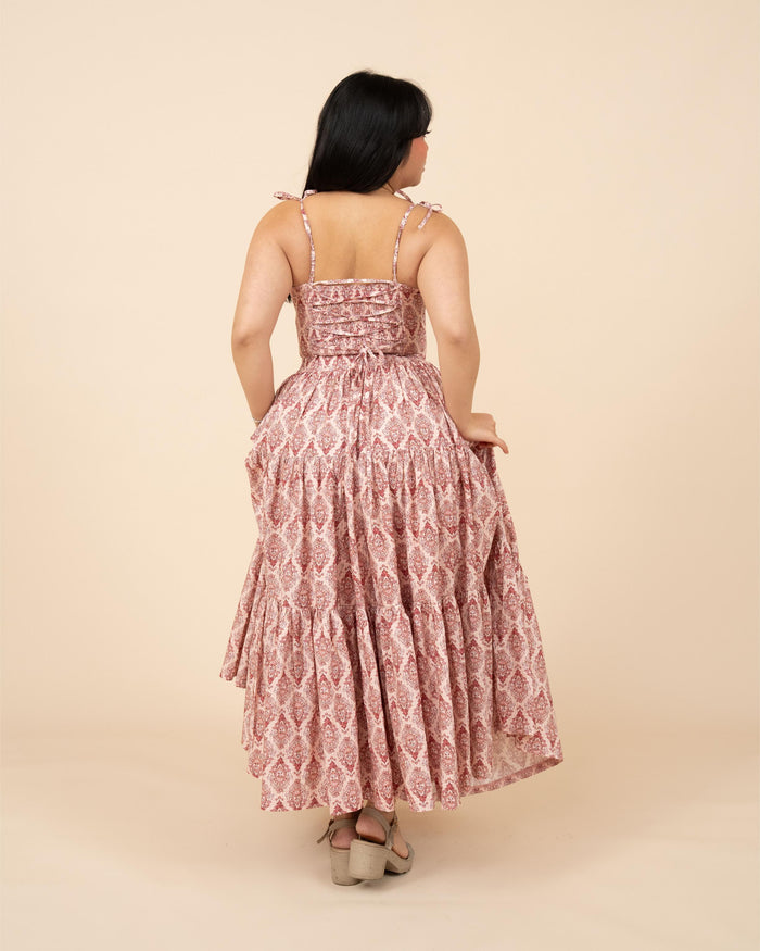 Pink Damask Mushroom Top