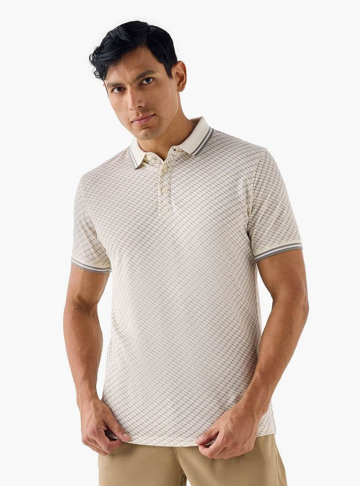 Men wearing printed polo t-shirt in Dubai - 602