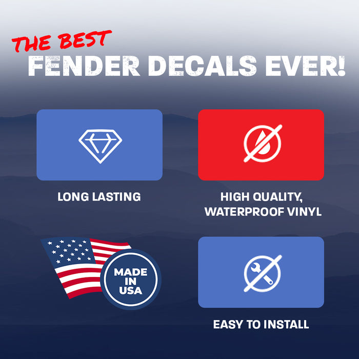 Punisher Old Glory 2pc Vinyl Fender Decal