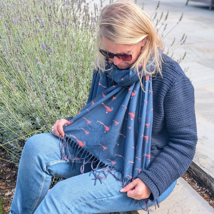 Regal Pheasant Pashmina Style Scarf (70x180cm) - Exclusive Design