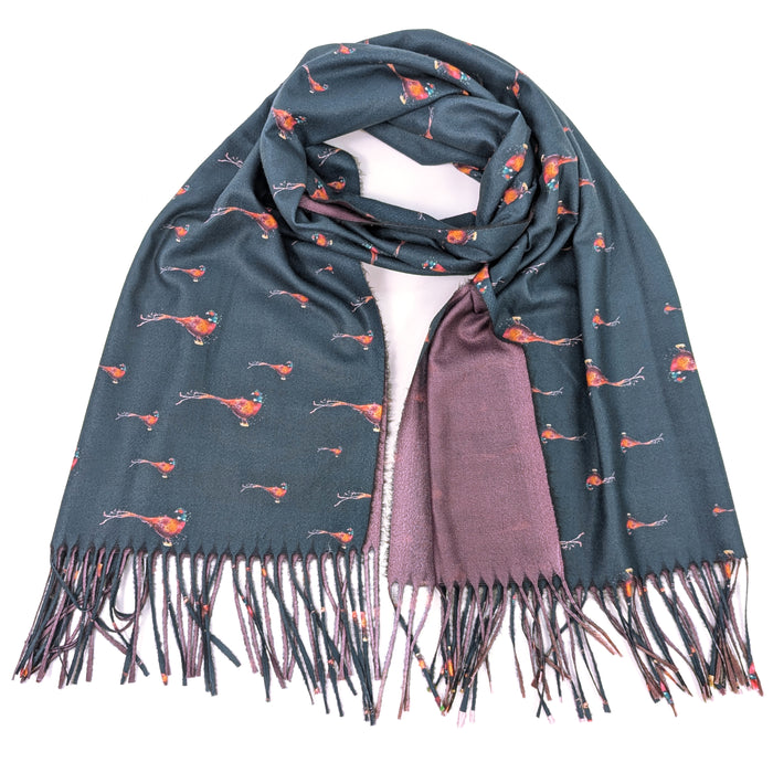 Regal Pheasant Pashmina Style Scarf (70x180cm) - Exclusive Design