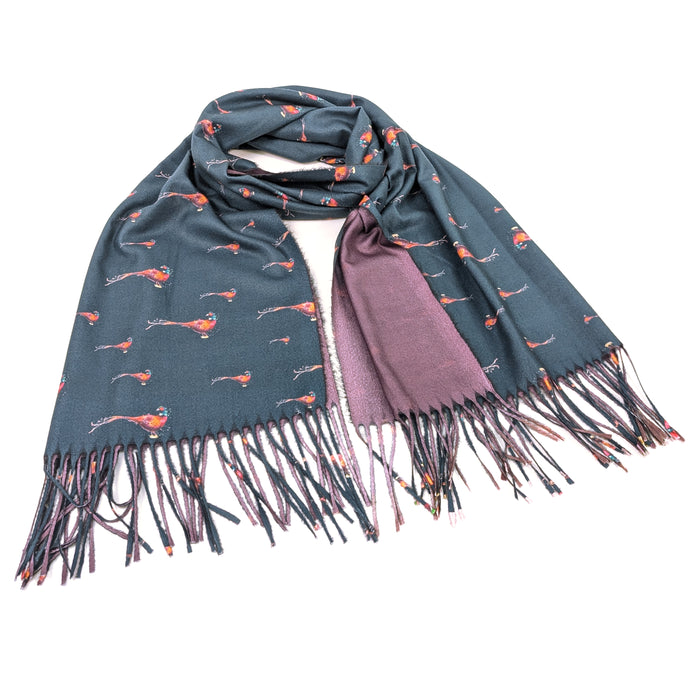 Regal Pheasant Pashmina Style Scarf (70x180cm) - Exclusive Design
