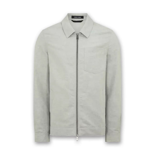 Remus - Regular Fit Two-Way Zip Overshirt in Grey - Nigel Clare