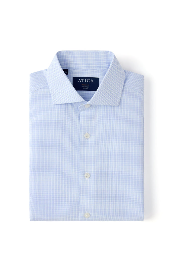 Riviera Light Blue Double Grid Shirt - Atica Man