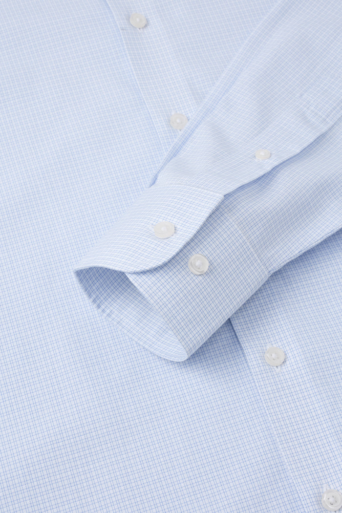 Riviera Light Blue Double Grid Shirt - Atica Man