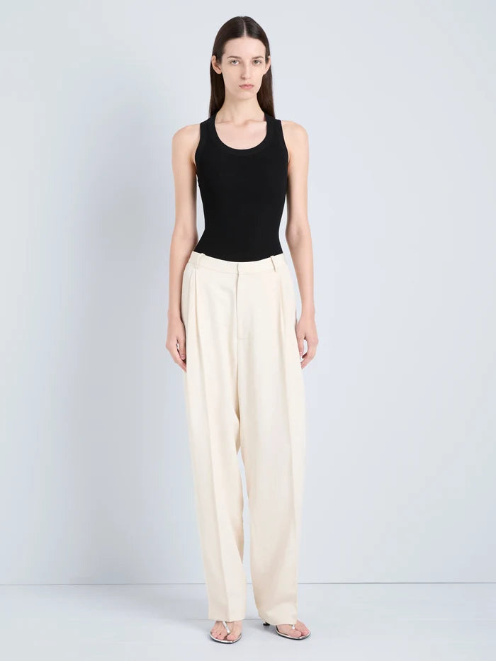 Roberts Tank in Matte Viscose Rib - Black