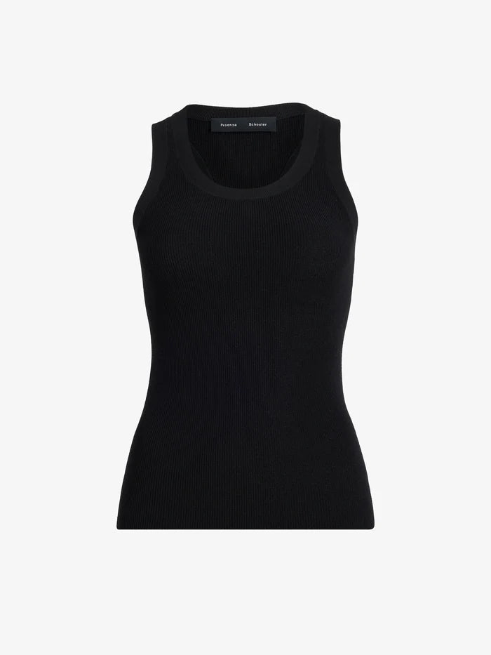 Roberts Tank in Matte Viscose Rib - Black