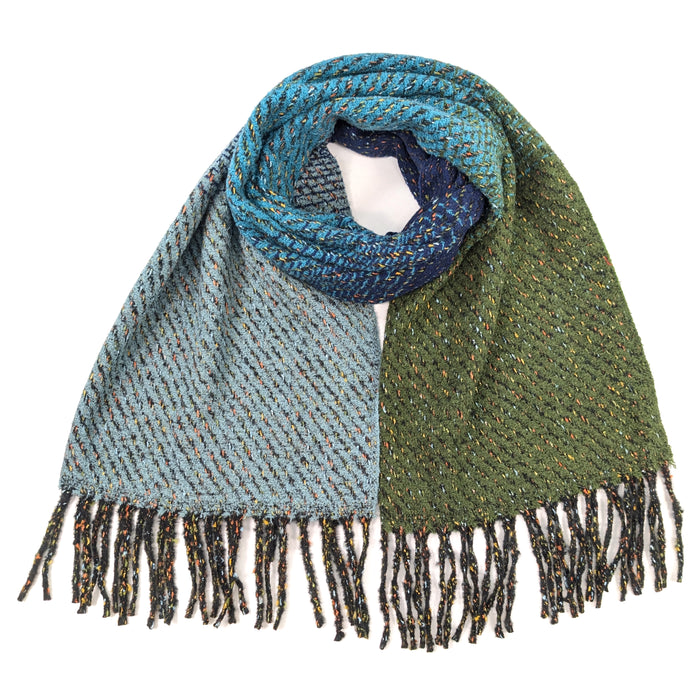 Sabe - Speckled Thick Scarf (60x180cm) - Blue/Green
