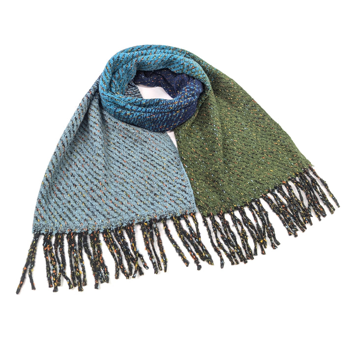 Sabe - Speckled Thick Scarf (60x180cm) - Blue/Green