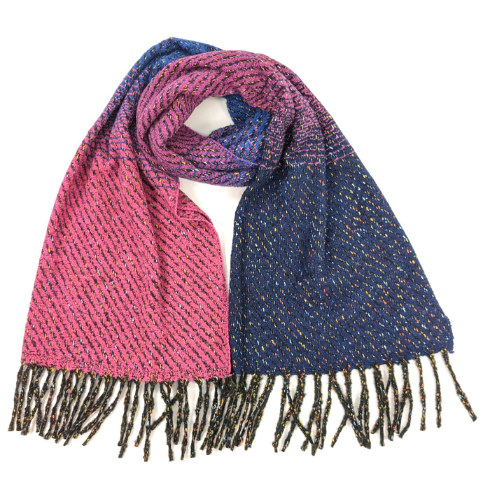 Sabe - Speckled Thick Scarf (60x180cm) - Pink/Blue