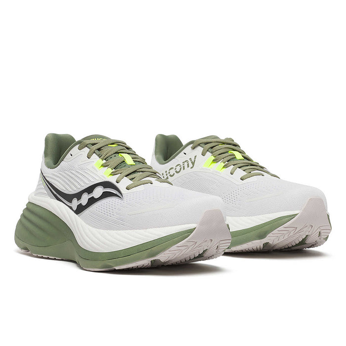 Saucony - Hurricane 24 Trainers in White/Olive - Nigel Clare