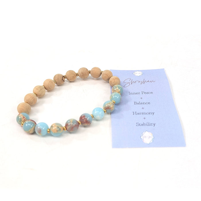 Shoushan & Light Wood Wellness Bracelet