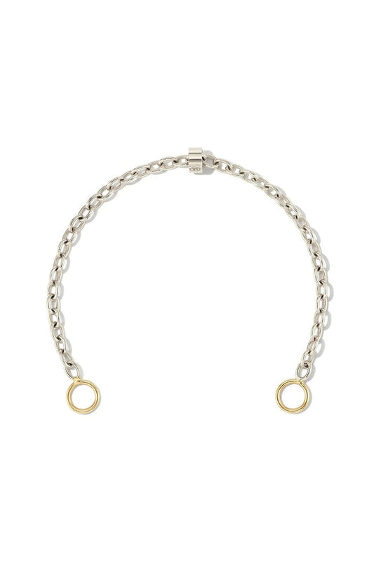 Silver Pulley Chain Bracelet - Silver w/ Yellow Gold Loops