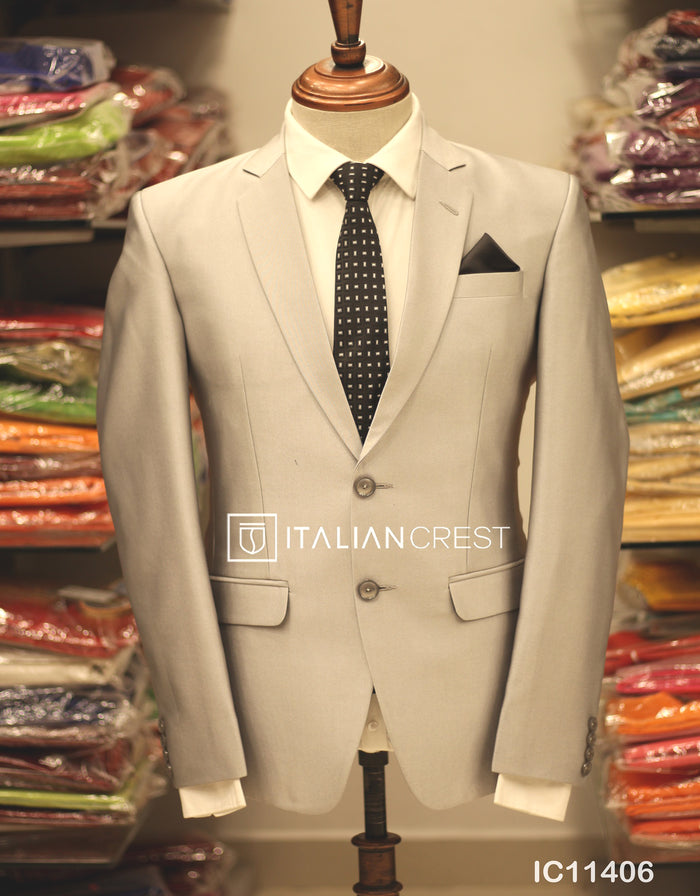 Silver Single Breasted Suit