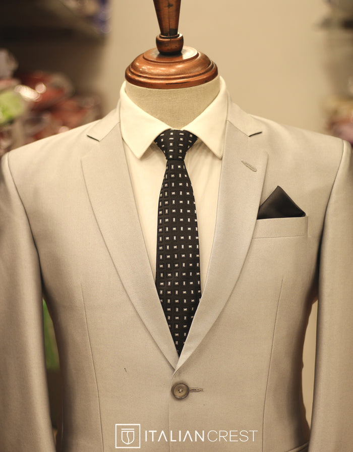 Silver Single Breasted Suit