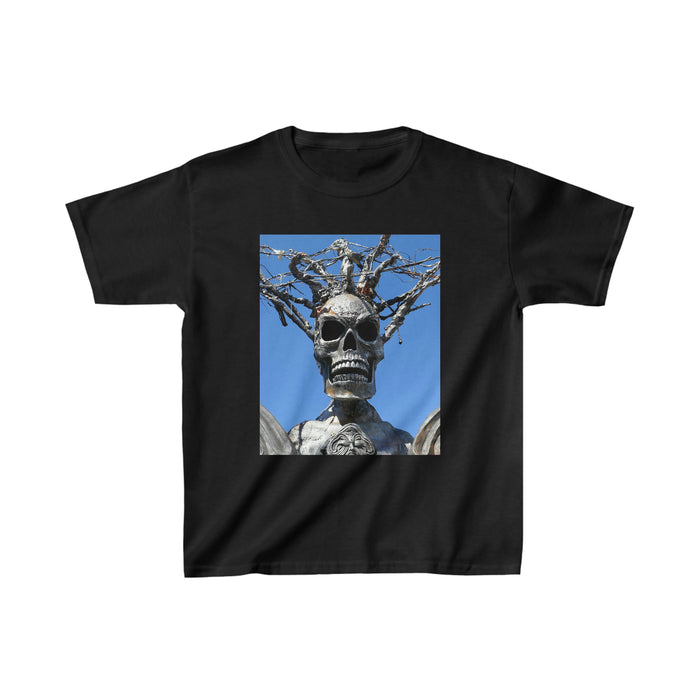 Skull Warrior Stare - Kids Cotton Tee - Fry1Productions
